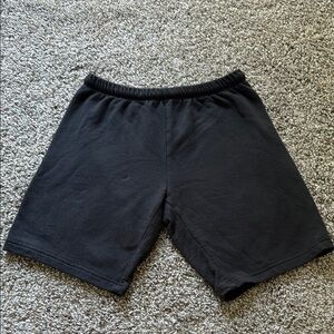 Black Athletic Shorts with Mid-Thigh Length
